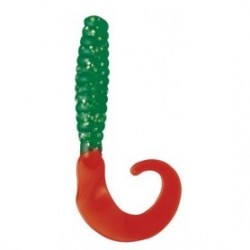 CURLTAIL GRUB 4  LIME/FIRE TAIL    CTG00109