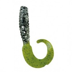 POCH.x50 CURLTAIL GRUB 4  CLEAR/CHARTREUSE TAIL
